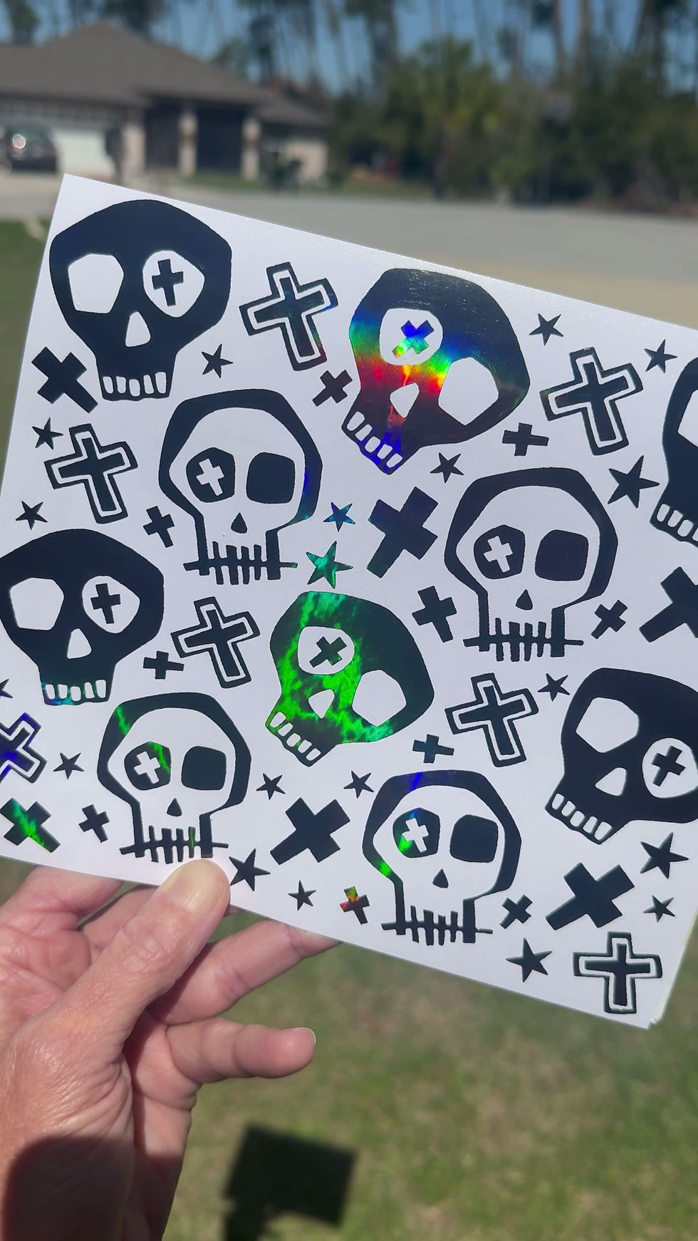 Thumbnail: Gas Tank Lid Decals  - Skulls & Crosses