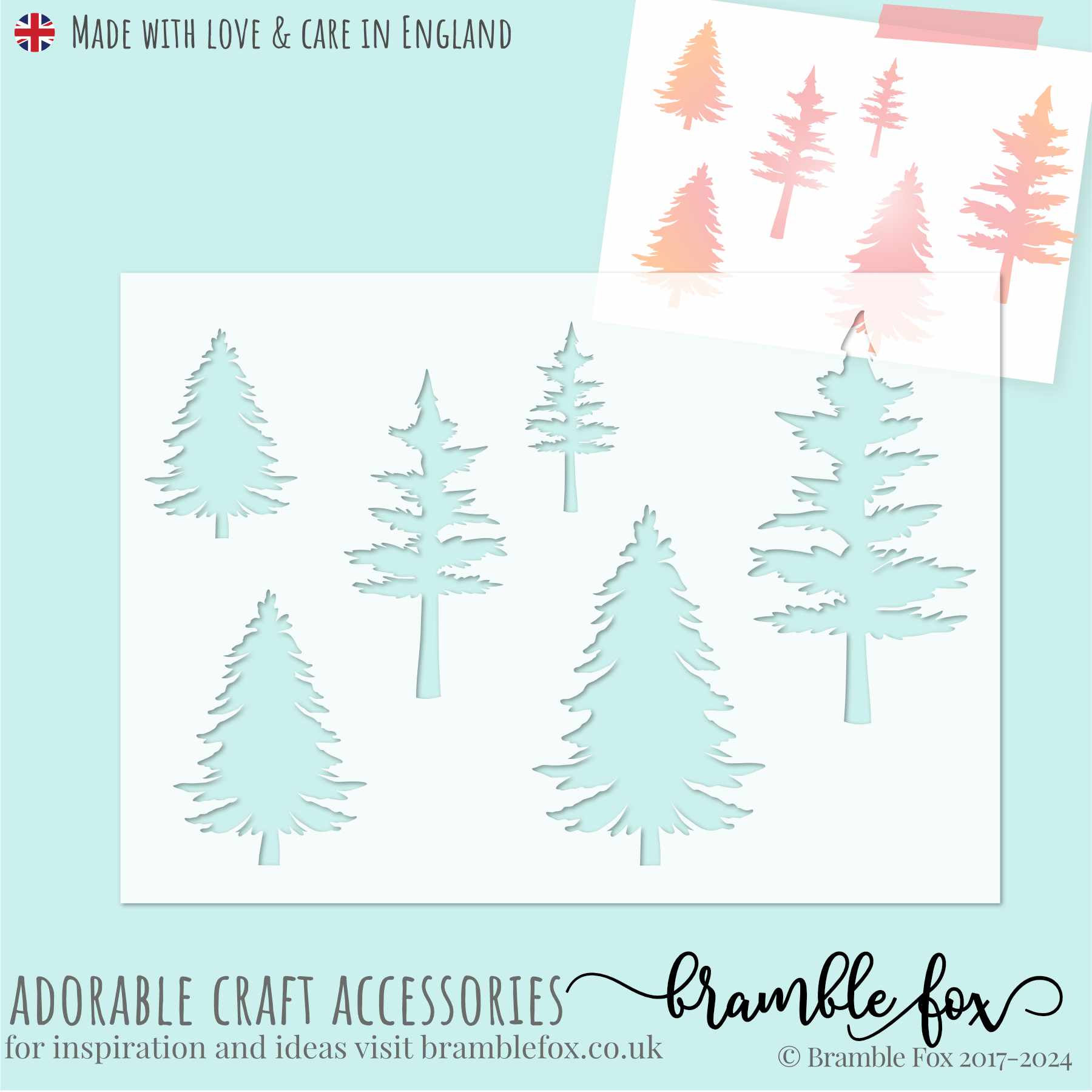 Fox Cut Stencil | #109 | Pine Trees