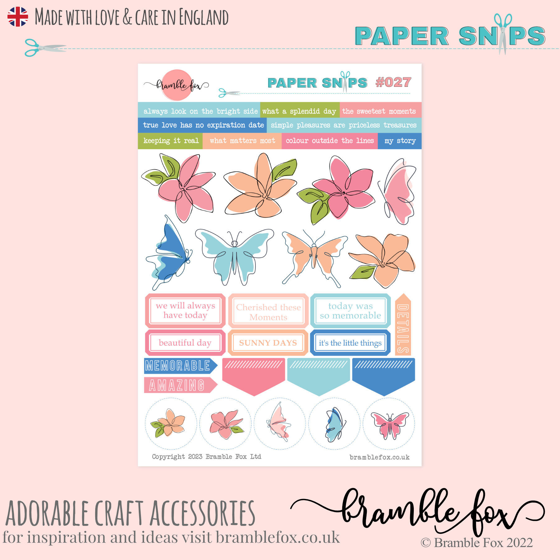 Paper Snips 027 | Butterflies & Blooms