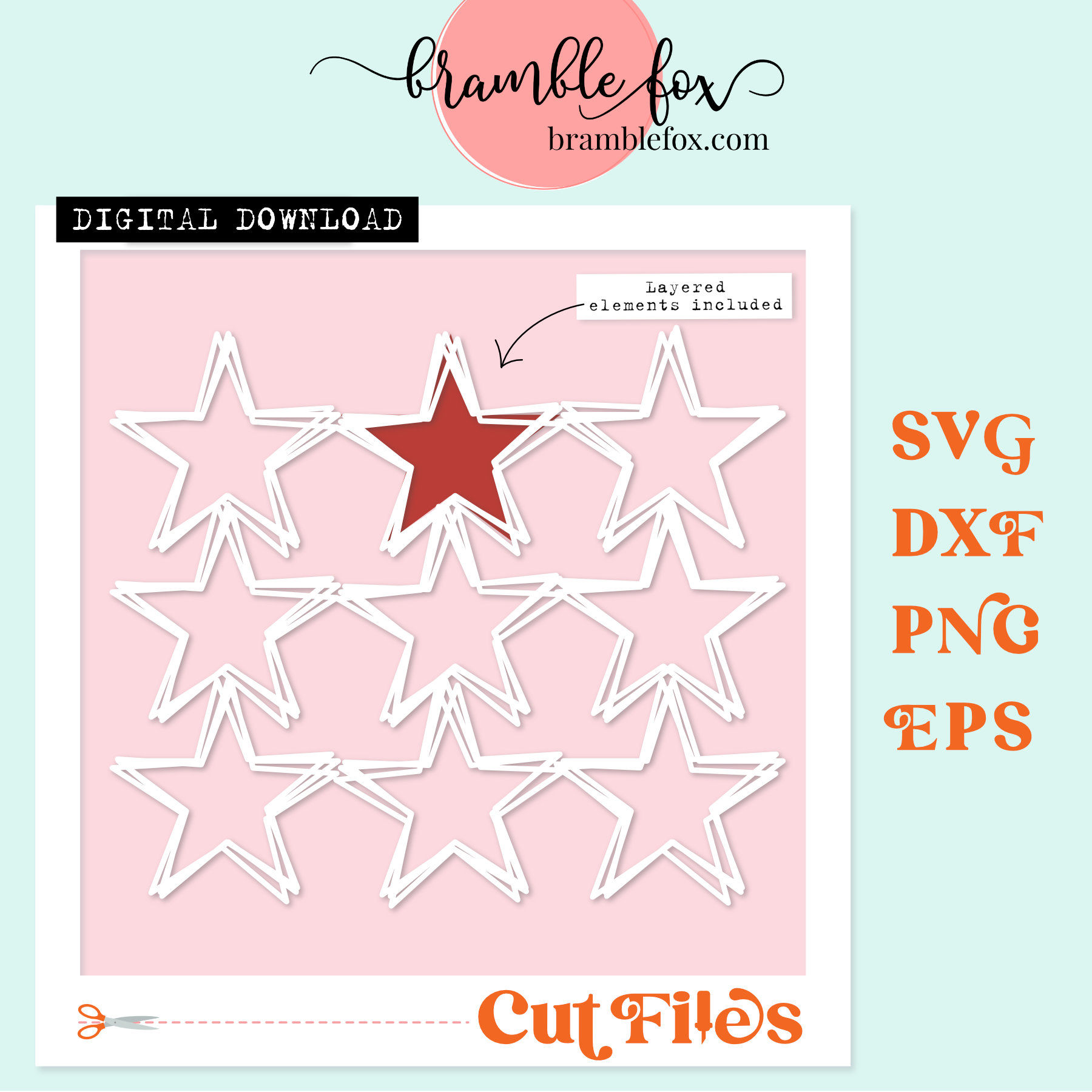 Messy Star Background | Cut File