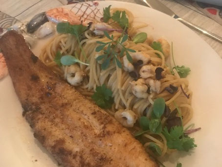 Nieuwpoortse tong met Belgische pasta op zn Siciliaanse (+recept bouillon van langoustines)