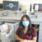 Dental student with mask