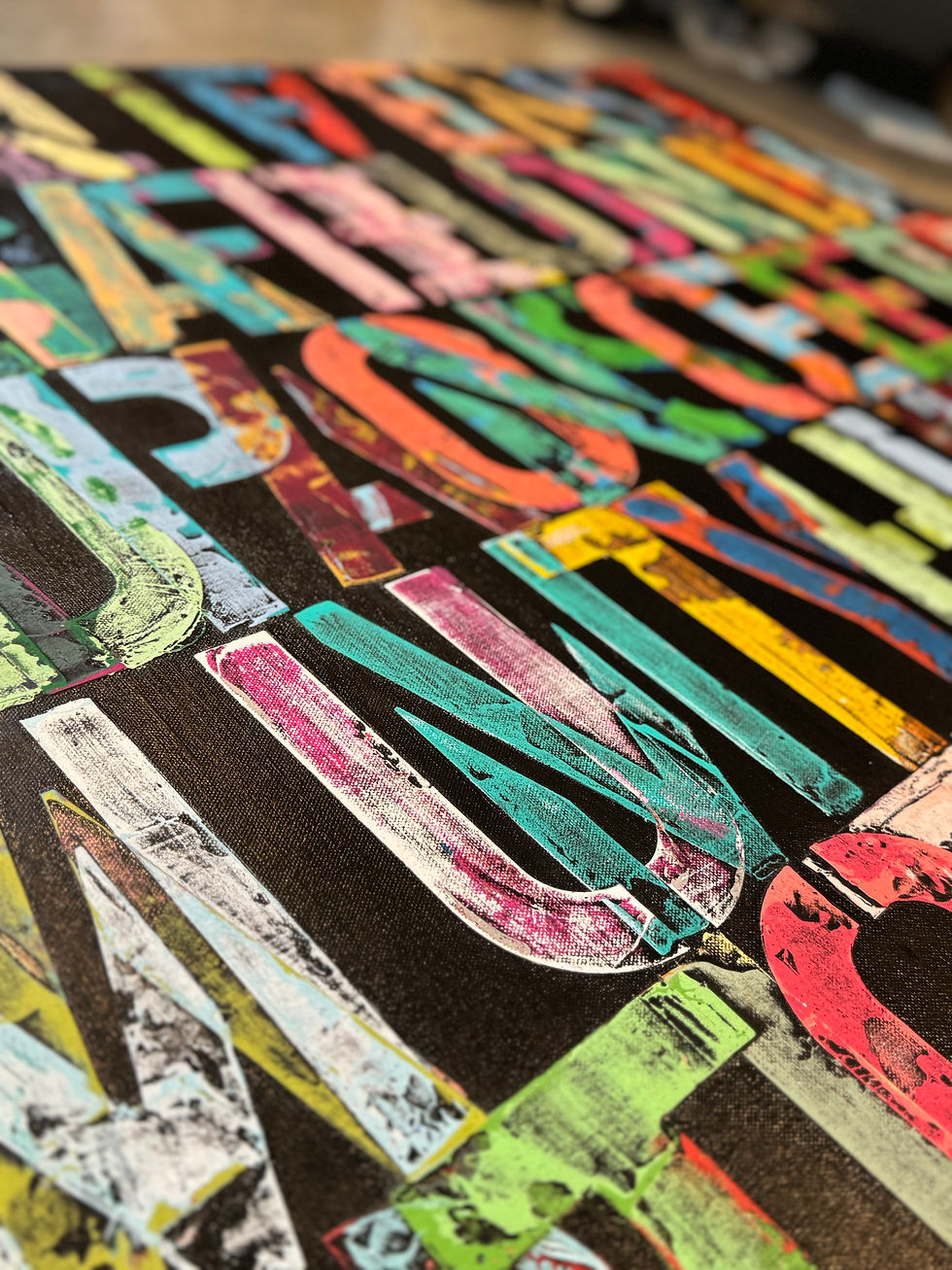Thumbnail: I AM LIVING… - 36 x 48 in.