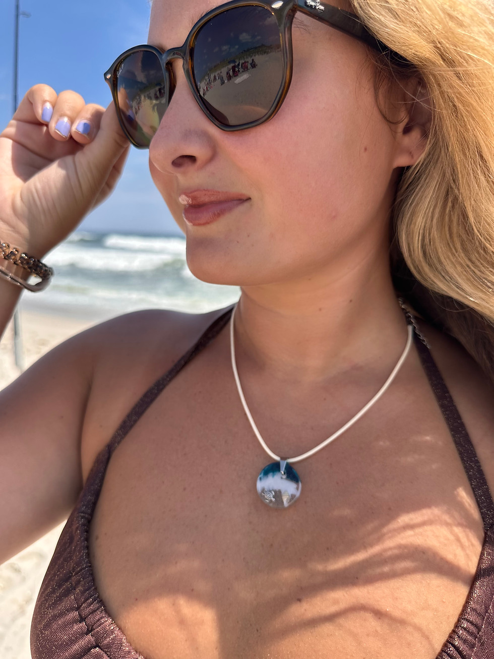 Thumbnail: beach-themed resin pendant necklace