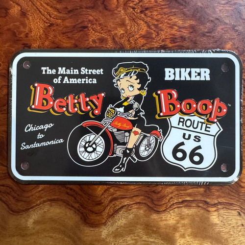Small License Plate Route 66 Biker's Betty | doubleroxer