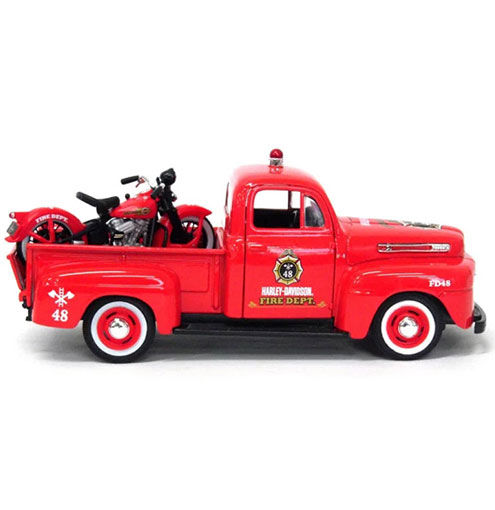サムネイル： Harley Davidson 1948 Ford F-1 Pickup Fire Dept & 1936 EL Knuckle Head (fire)