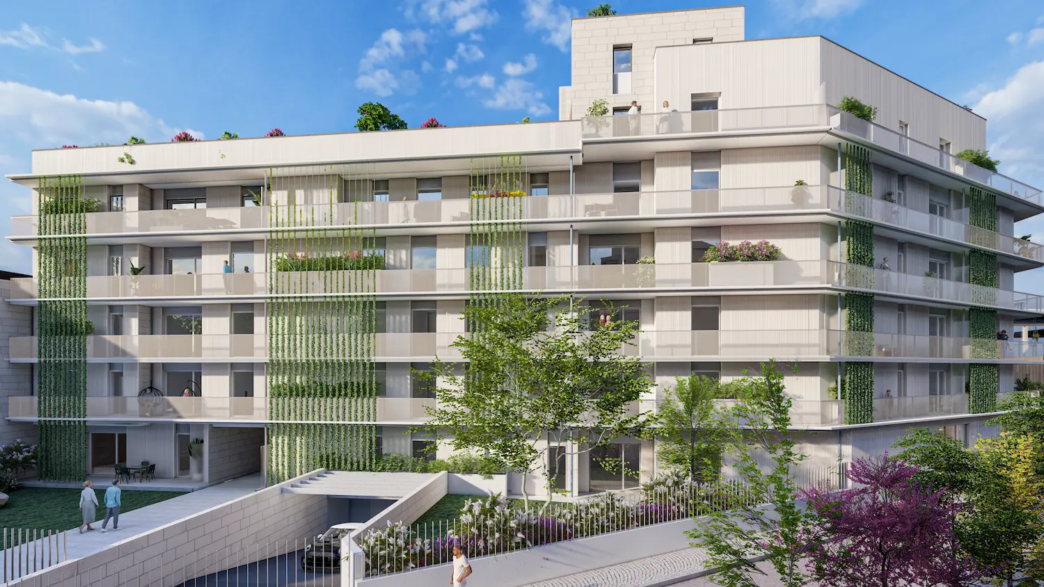Bâtiment contemporain du programme immobilier neuf à Reims – Les Promenades d’Olène