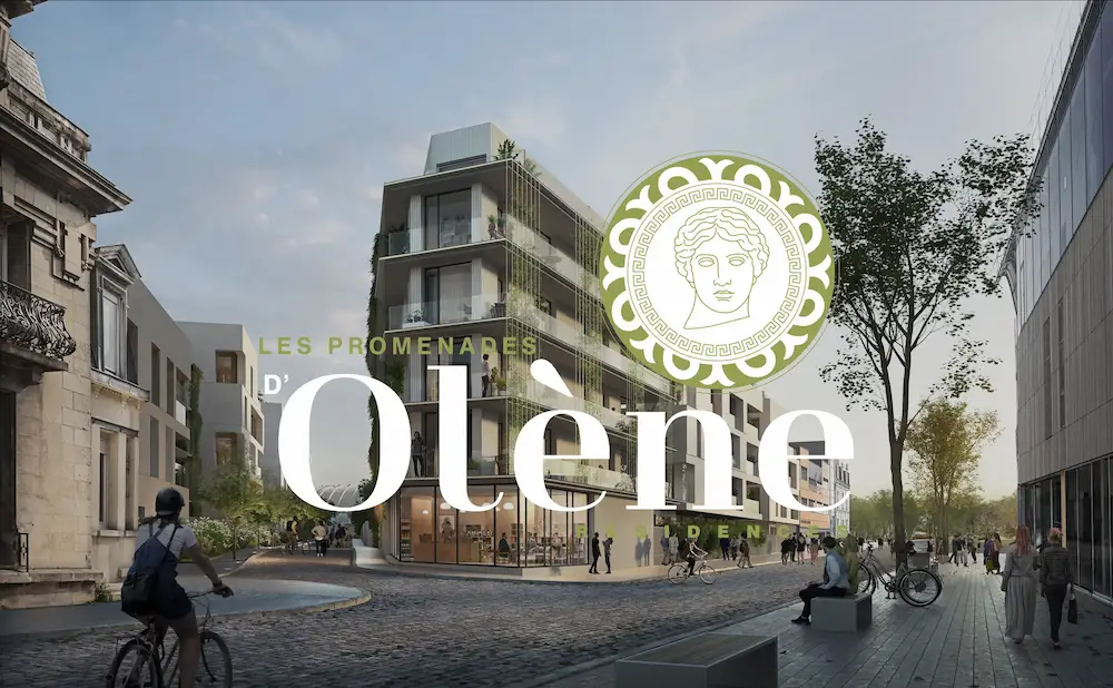 Maquette 3D représentant le programme neuf Les Promenades d'Olène à Reims quartier Boulingrin