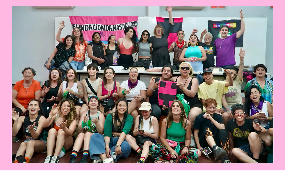 Participants at the Workshop on Human Rights and Reparations from within Travesti Perspectives gather during the 37th Plurinational Encounter in San Salvador de Jujuy, Argentina, October 2024.