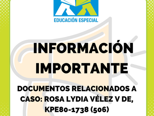 Caso: Rosa Lydia Vélez v DE, KPE80-1738 (506)
