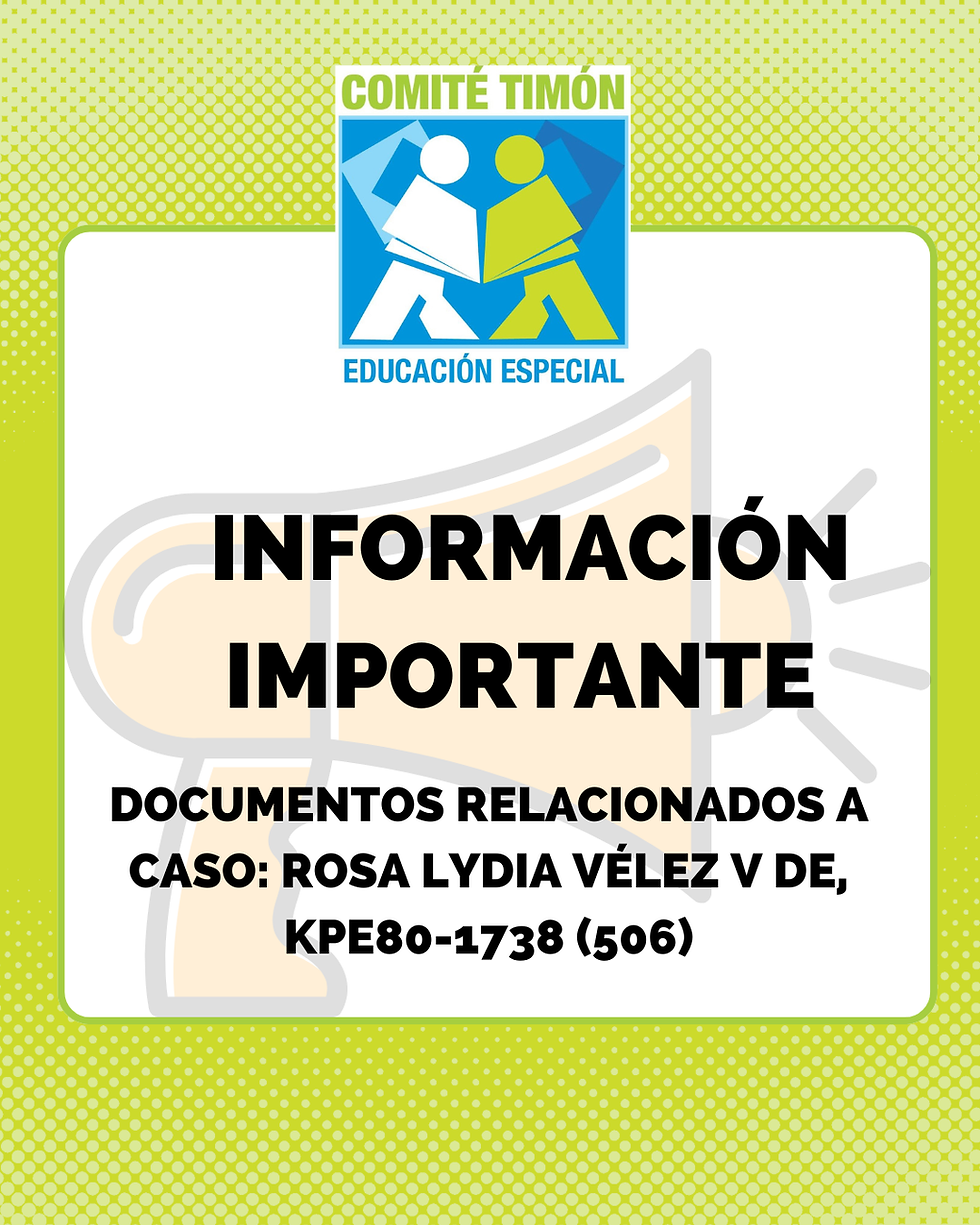 Caso: Rosa Lydia Vélez v DE, KPE80-1738 (506)