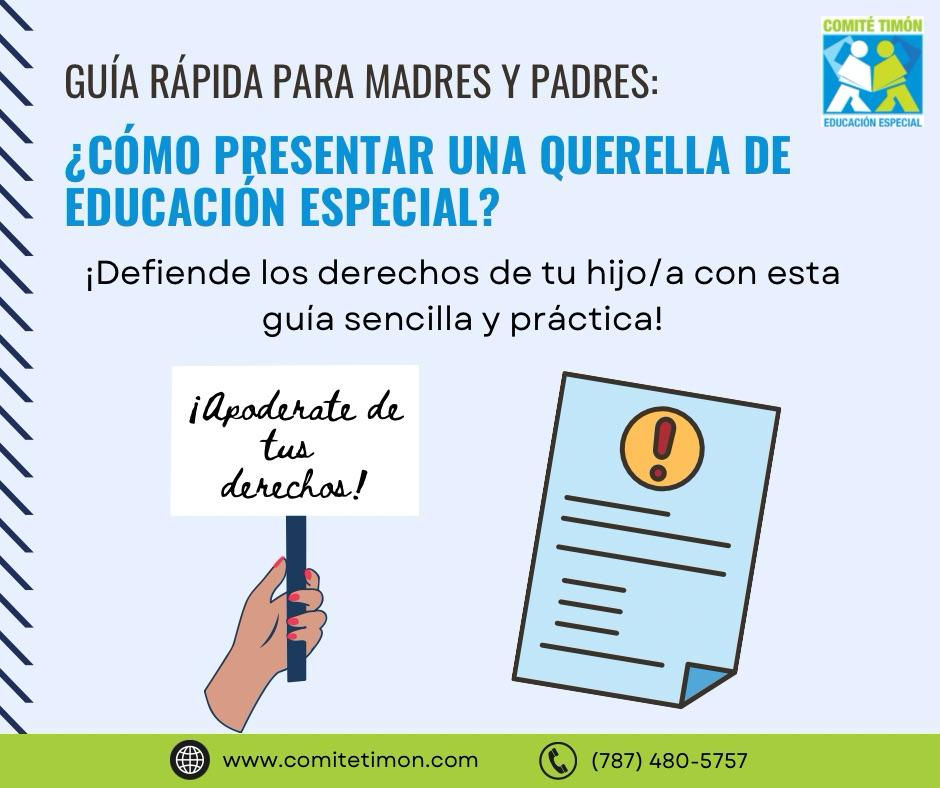 ¿CÓMO PRESENTAR UNA QUERELLA DE EDUCACION ESPECIAL?