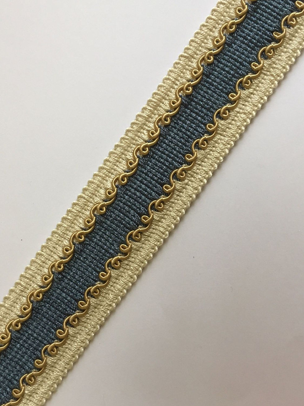 Blue - White - Gold - Flat Braid - Tape Trim