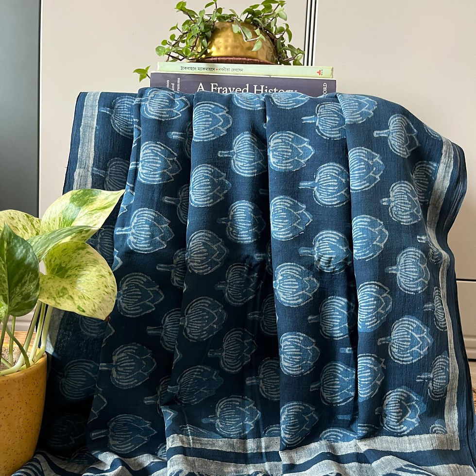 Thumbnail: Indigo Saree with Tulip Motifs