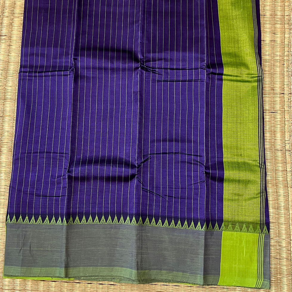 Thumbnail: Violet Striped Mangalgiri Pattu Saree