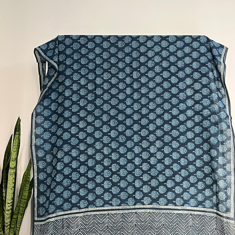 Thumbnail: Indigo Saree with Tulip Motifs