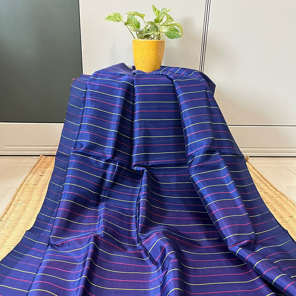 Thumbnail: Navy Blue Mangalgiri Pattu Saree