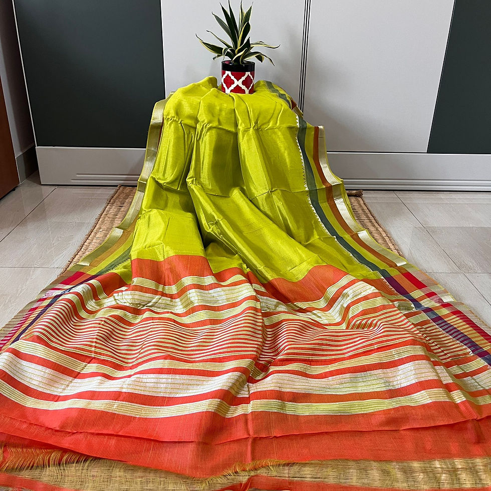 Thumbnail: Green Mangalgiri Pattu Saree with Godavadi Border