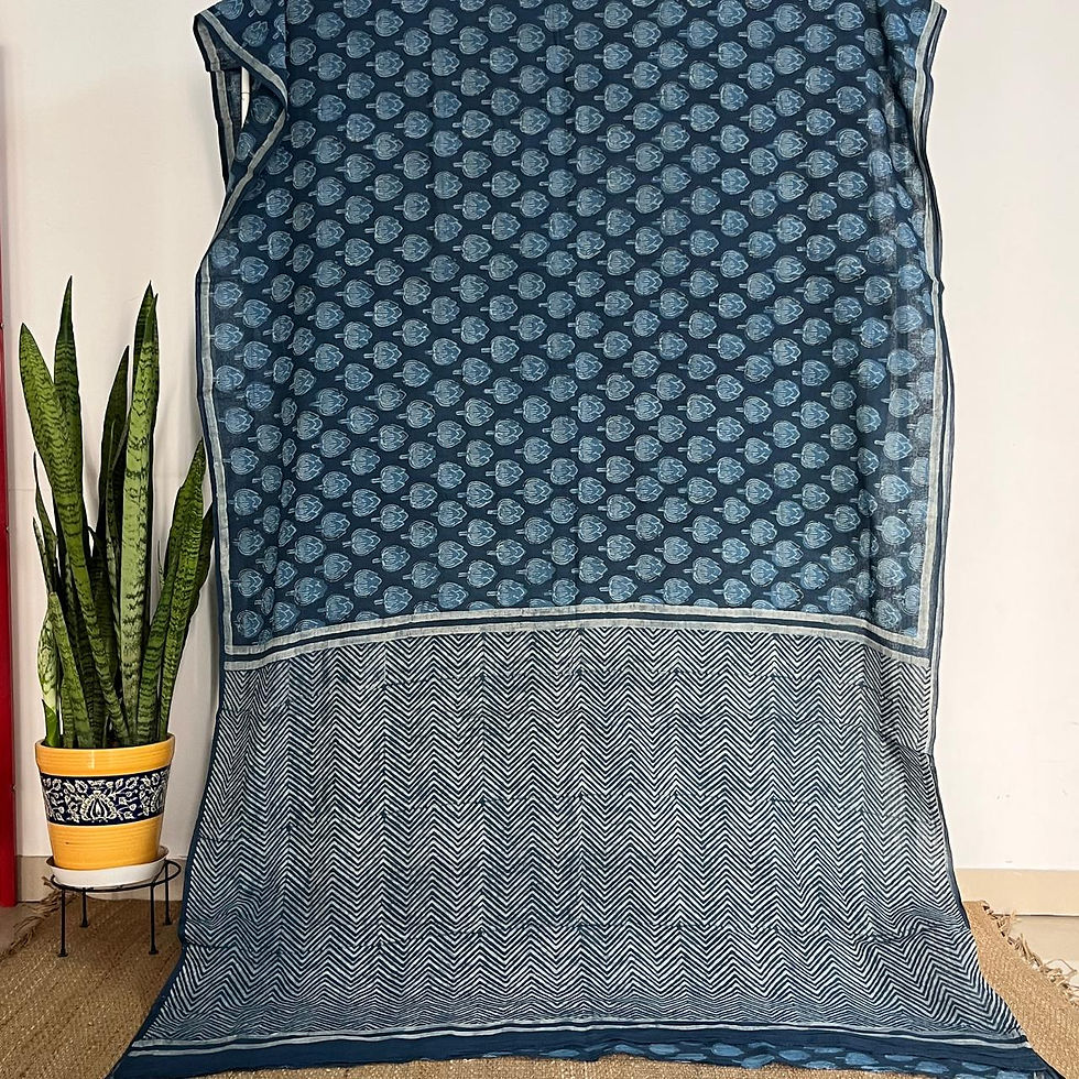 Thumbnail: Indigo Saree with Tulip Motifs