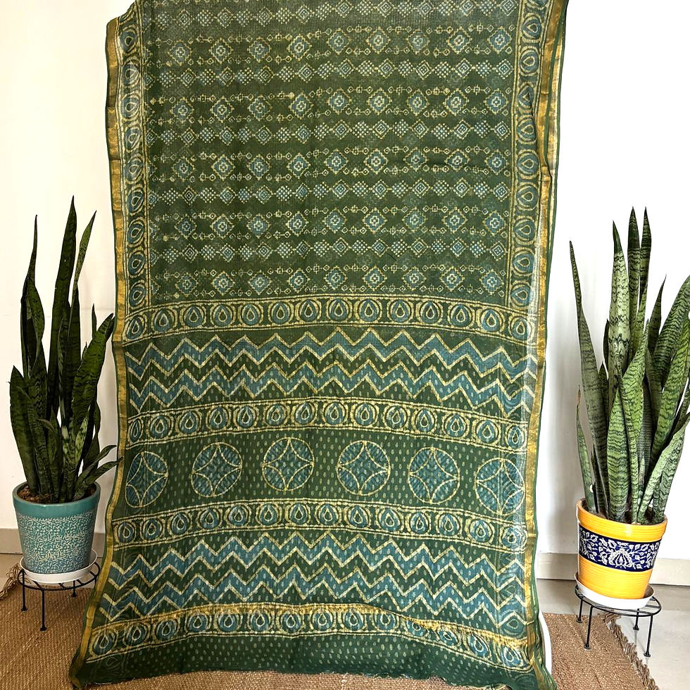 Thumbnail: Green Kota Cotton Saree