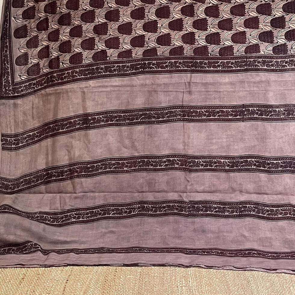 Thumbnail: Light Brown Saree with Tulip Prints