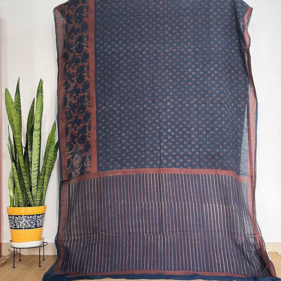 Thumbnail: Deep Indigo 'Padma-Pere' Saree