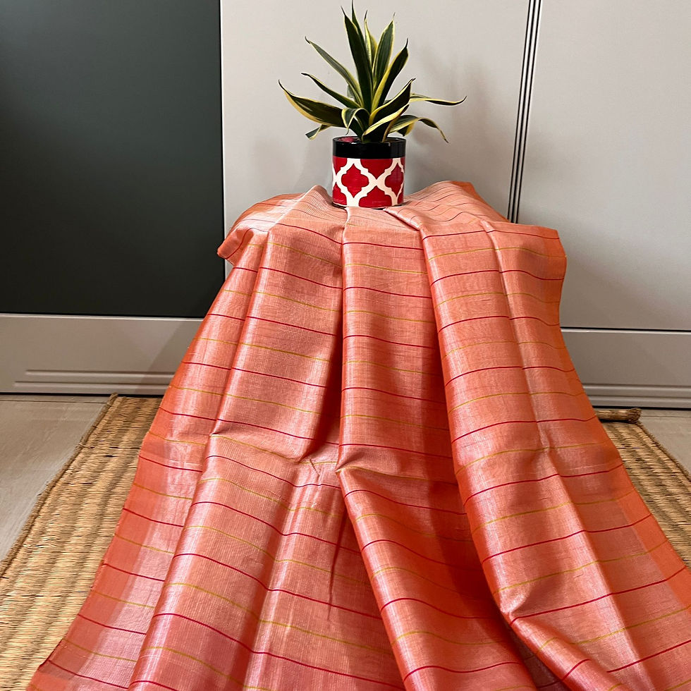 Thumbnail: Peach Mangalgiri Pattu Saree
