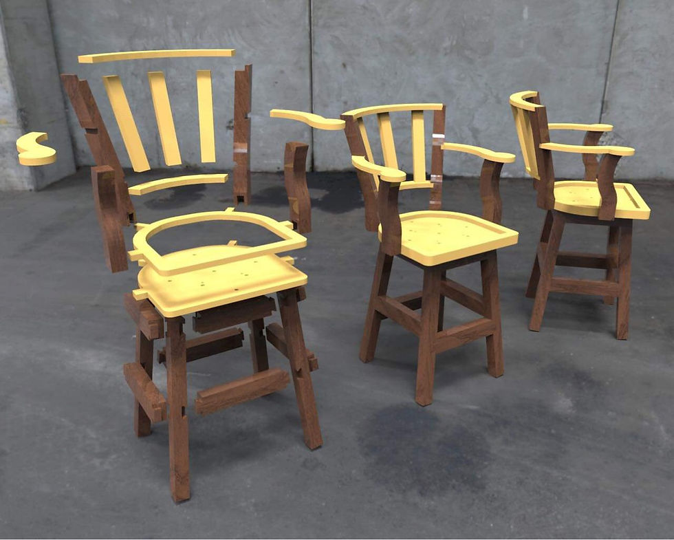 the Chisum Swivel barstool diagram of the frame