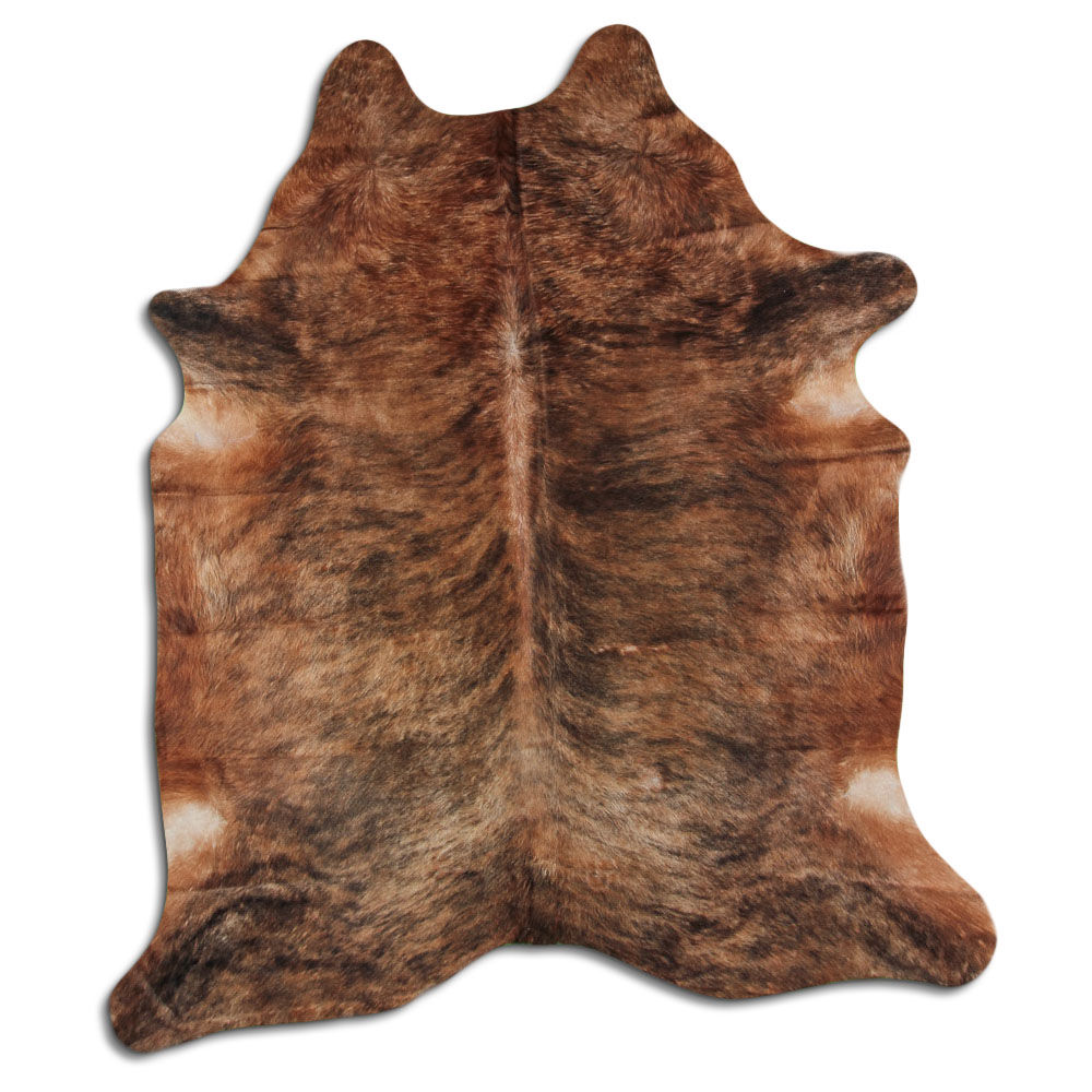 Cowhide Rug Beige Brindle Large