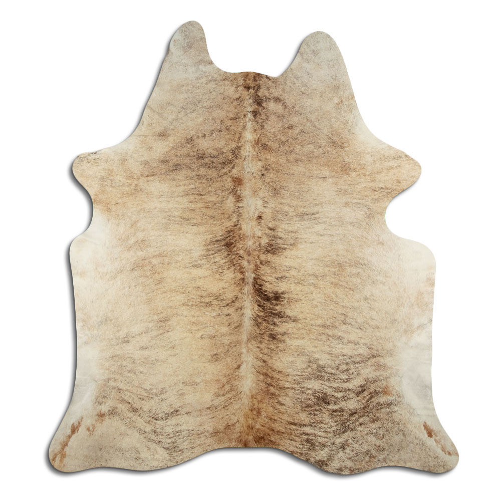 Cowhide Rug Beige Brindle Large