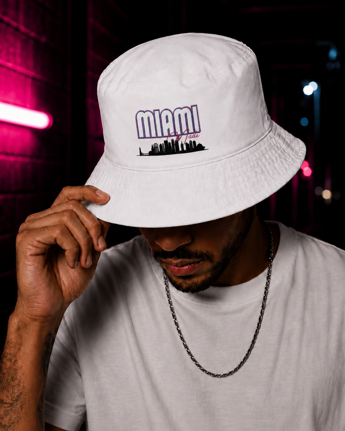 Miami Made Embroidered Fedora Onyx City