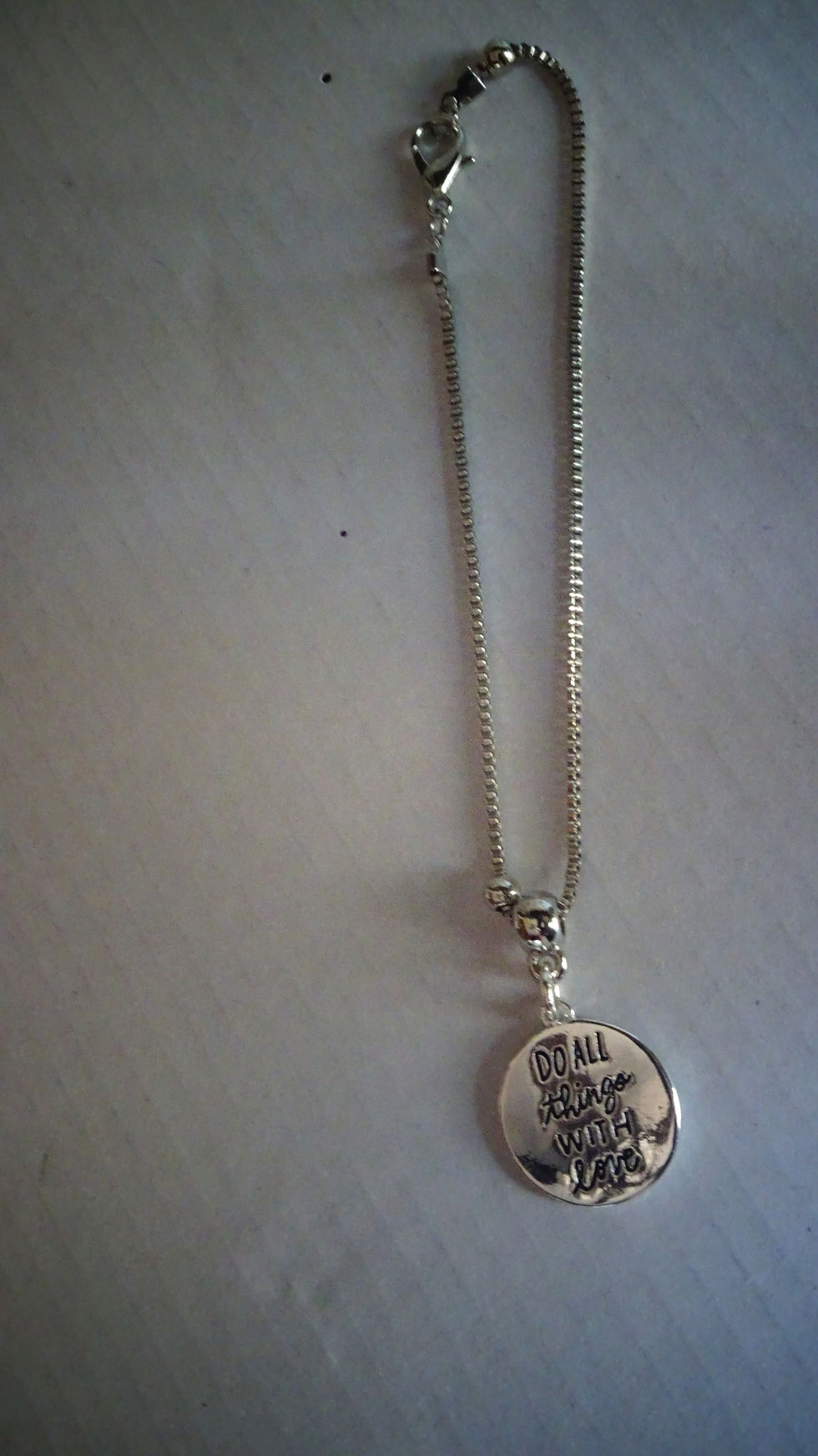 HANDMADE SILVER 1ST. CORINTHIANS 16:14 ARM BRACELET