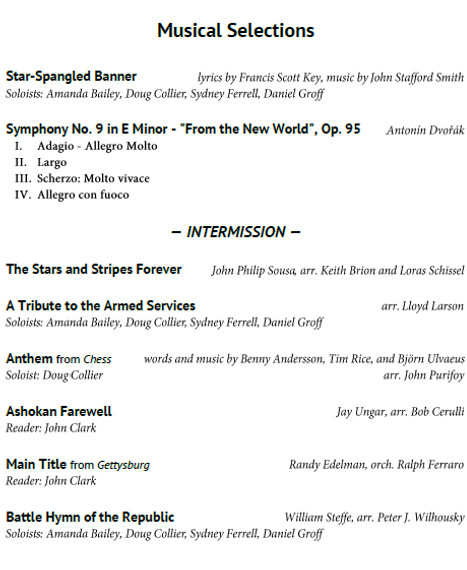 June 2019 Musical Selections