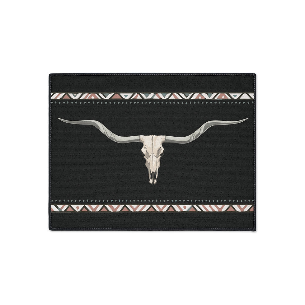 Thumbnail: Longhorn Heavy Duty Floor Mat, Western Rug, Cowboy Room Decor, Ranch