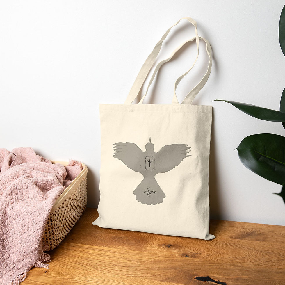 Thumbnail: Algiz (Protection) Rune Symbol Tote Bag- “Awareness”
