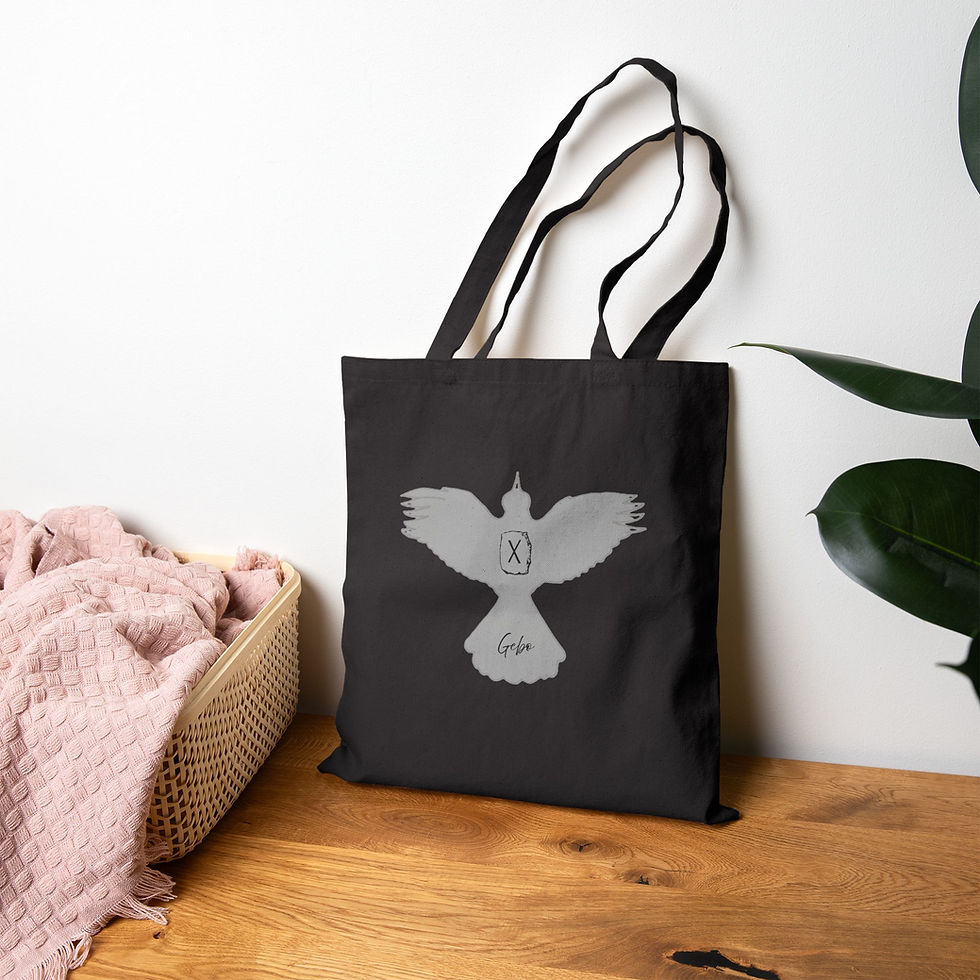Thumbnail: Gebo (Partnership) Rune Symbol Tote Bag- "Connect"