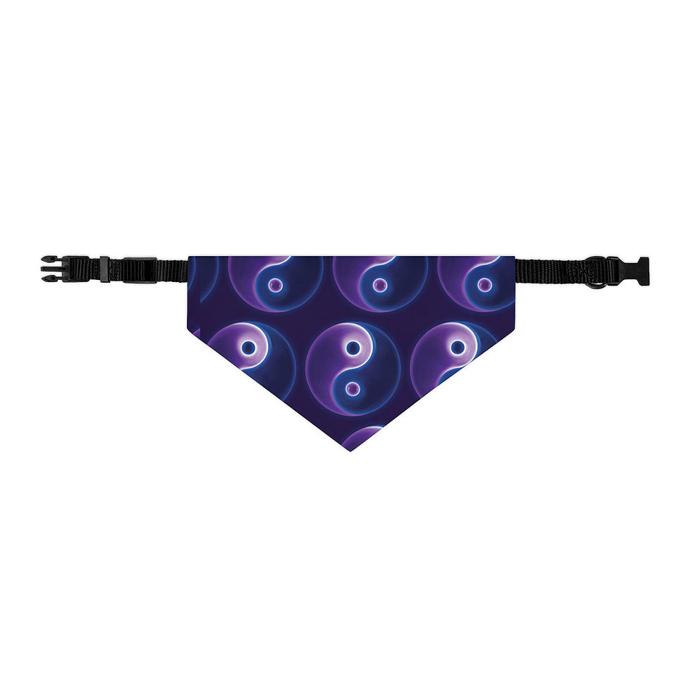 Thumbnail: Pet Bandana Collar - Yin-Yang Scarf, Purple and Blue Pet Accessory