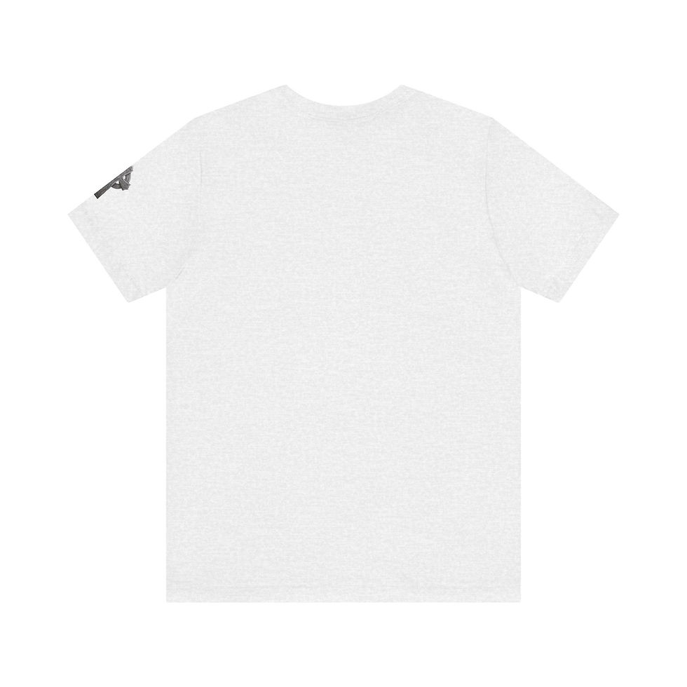 Thumbnail: Designed Scripture Tee (Phil. 4:4) with left sleeve image of Celtic Cross