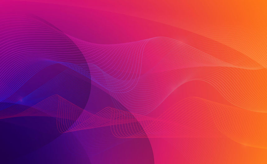 Abstract art of purple, pink and orange gradient with flowing lines.