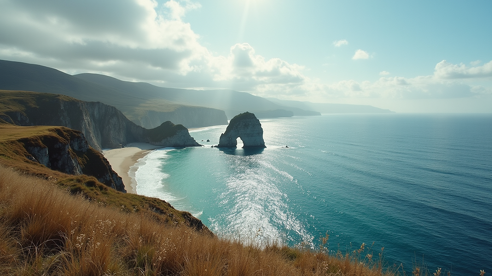 High angle view of a stunning coastal landscape