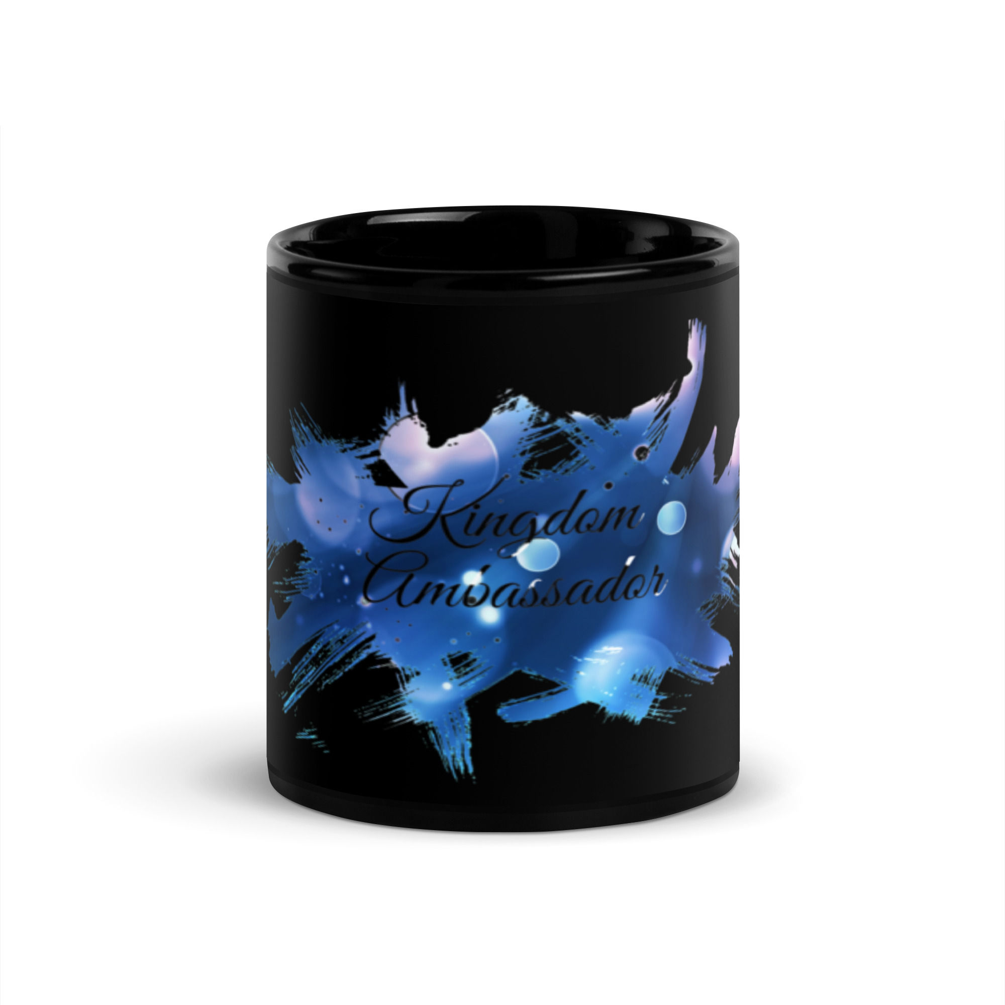 "Kingdom Ambassador" Blue design Black Glossy Mug