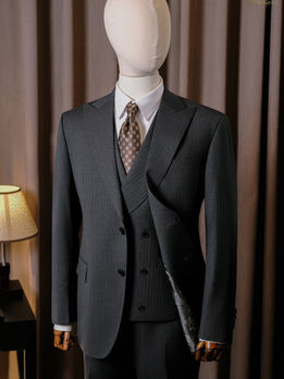 3-Piece Dark Gray Suit Tailored By Veston Ngoc Lan 