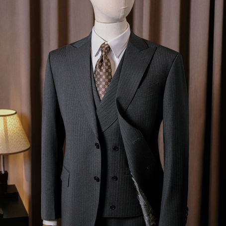 3-Piece Dark Gray Suit Tailored By Veston Ngoc Lan 