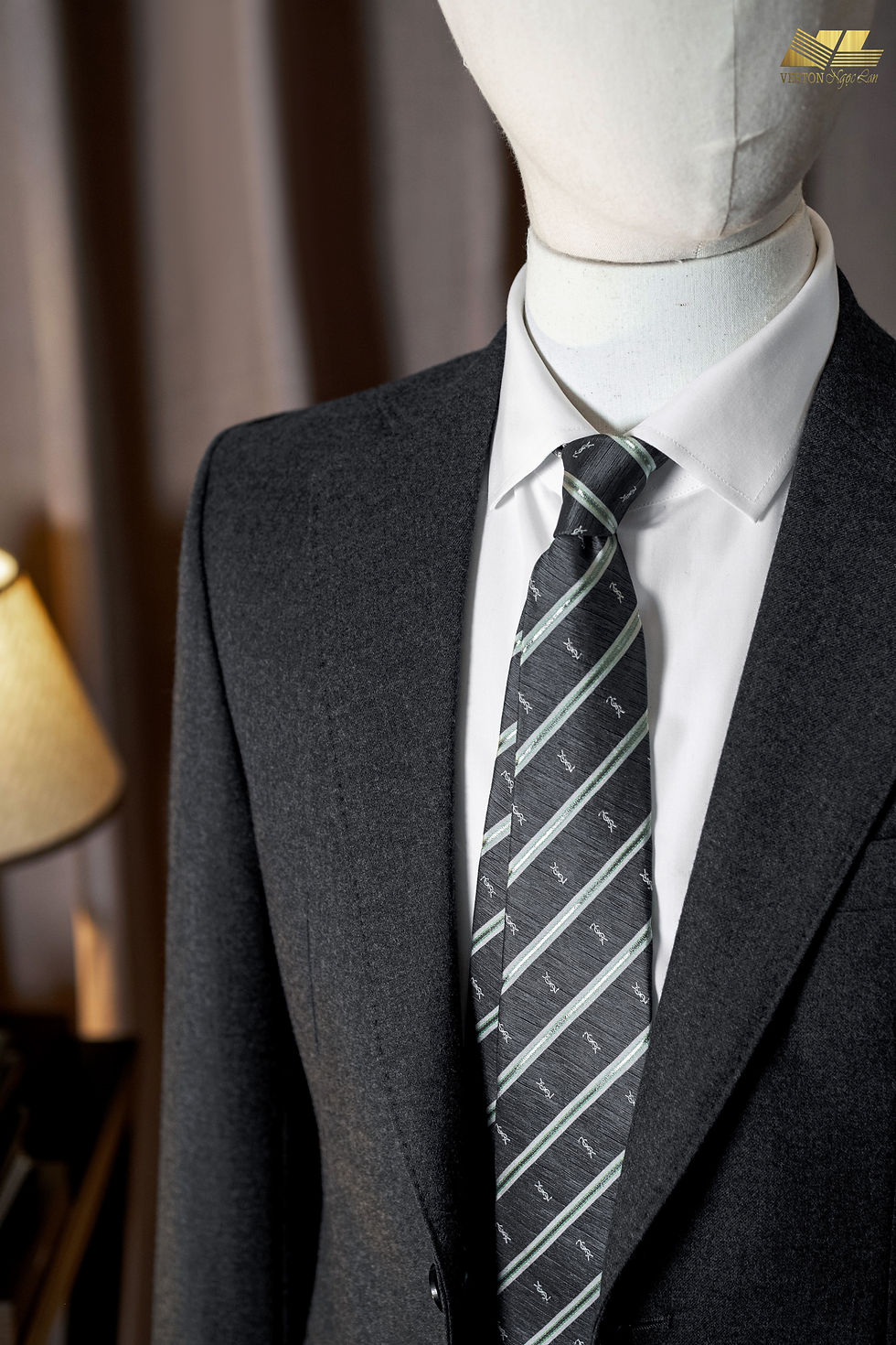 Details of the flannel material of the Tailored Suit by Veston Ngoc Lan