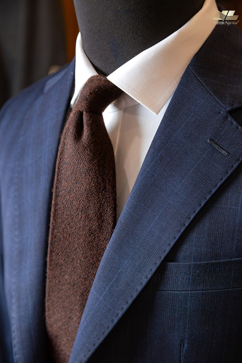 Hình thu nhỏ: BỘ SUIT MAY SẴN GLEN CHECK XANH NAVY ( MS-KX )