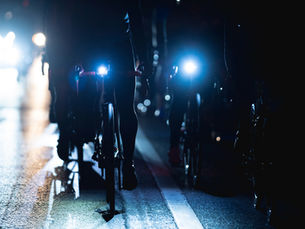 bicycles ridden at night with front lights