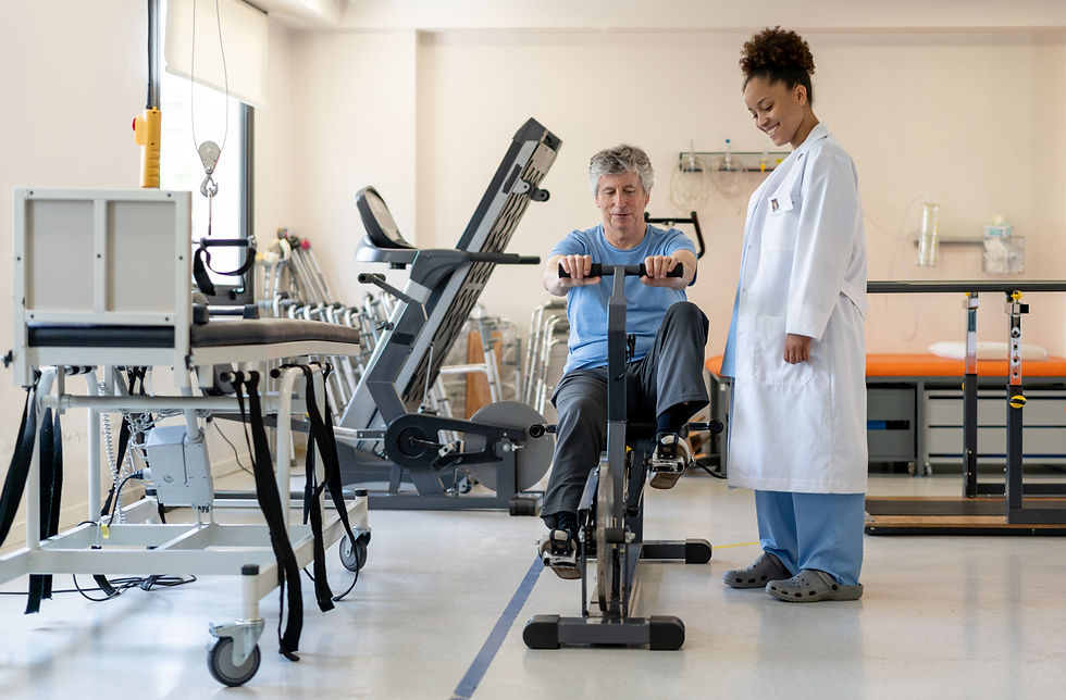 Man getting rehab with doctor