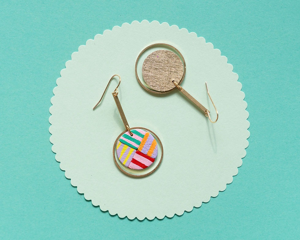 Thumbnail: Rotating Stripe / Kueh Lapis Orbit Earrings