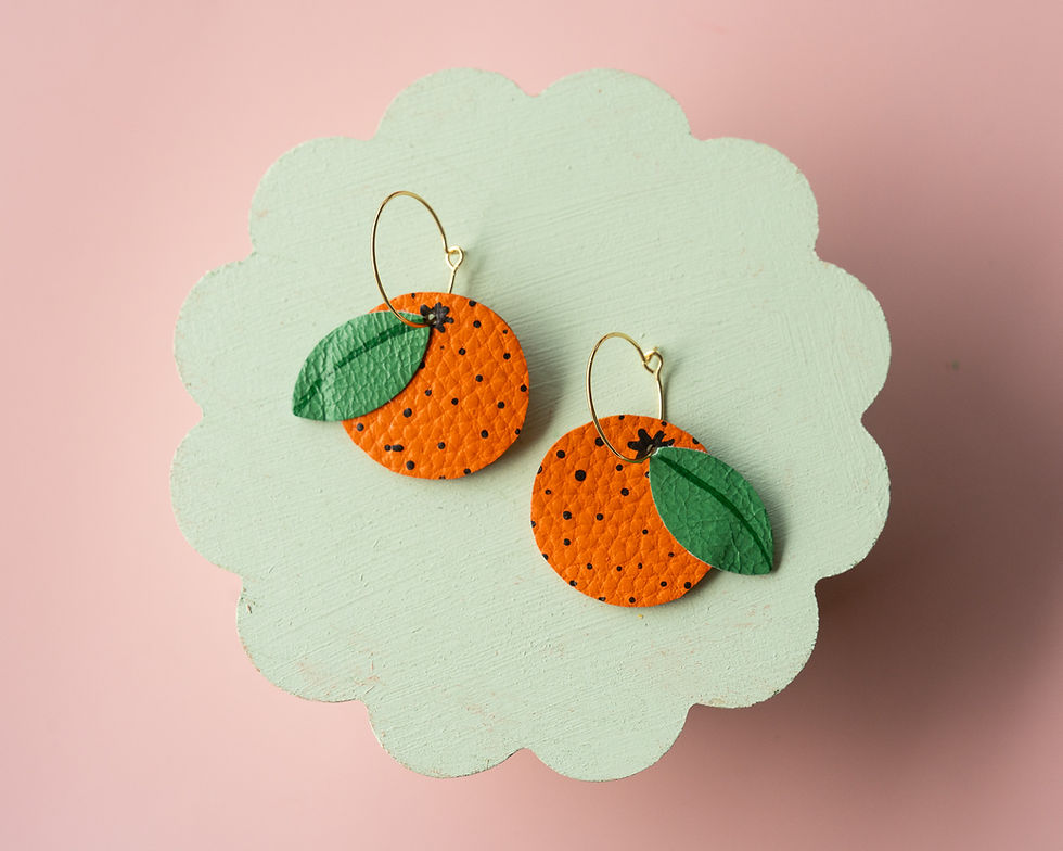 Big みかん Mandarin Orange Earrings