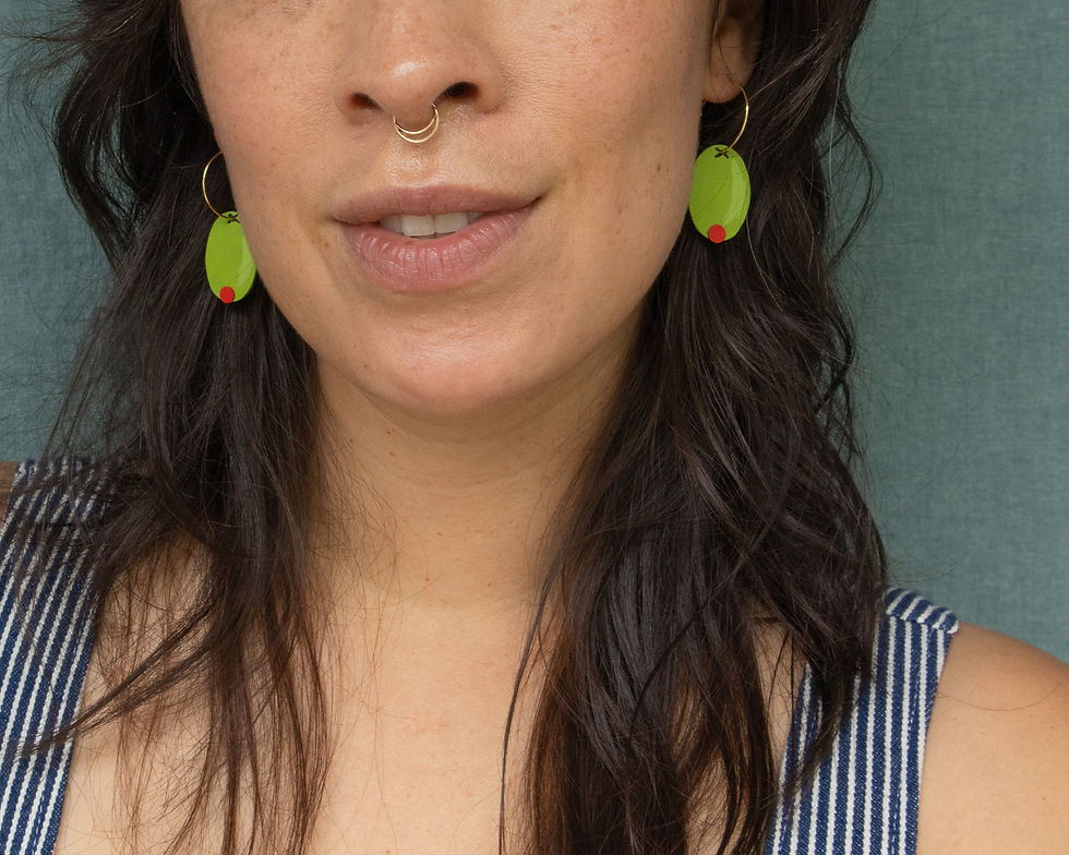 Thumbnail: Small Olive Earrings